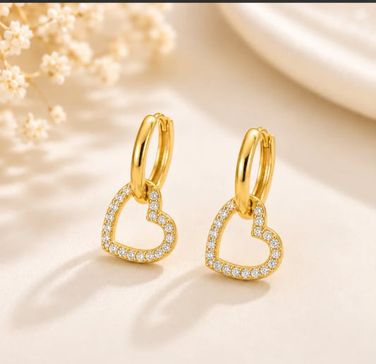 Golden Diamond Heart huggies