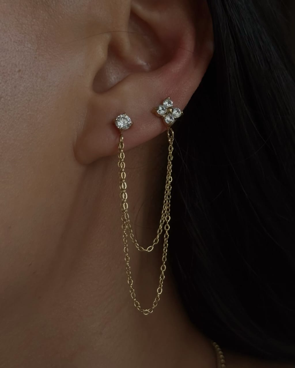 Double Piercing Hoor Earrings