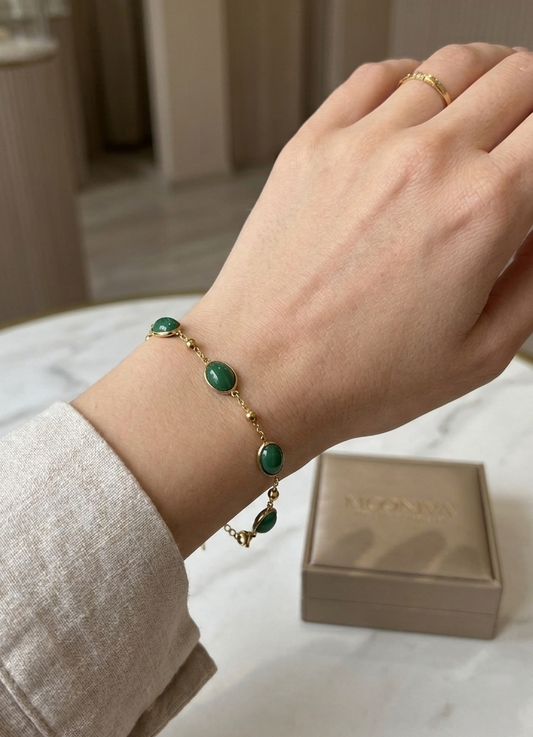 Emerald Elegance Green stone Bracelet