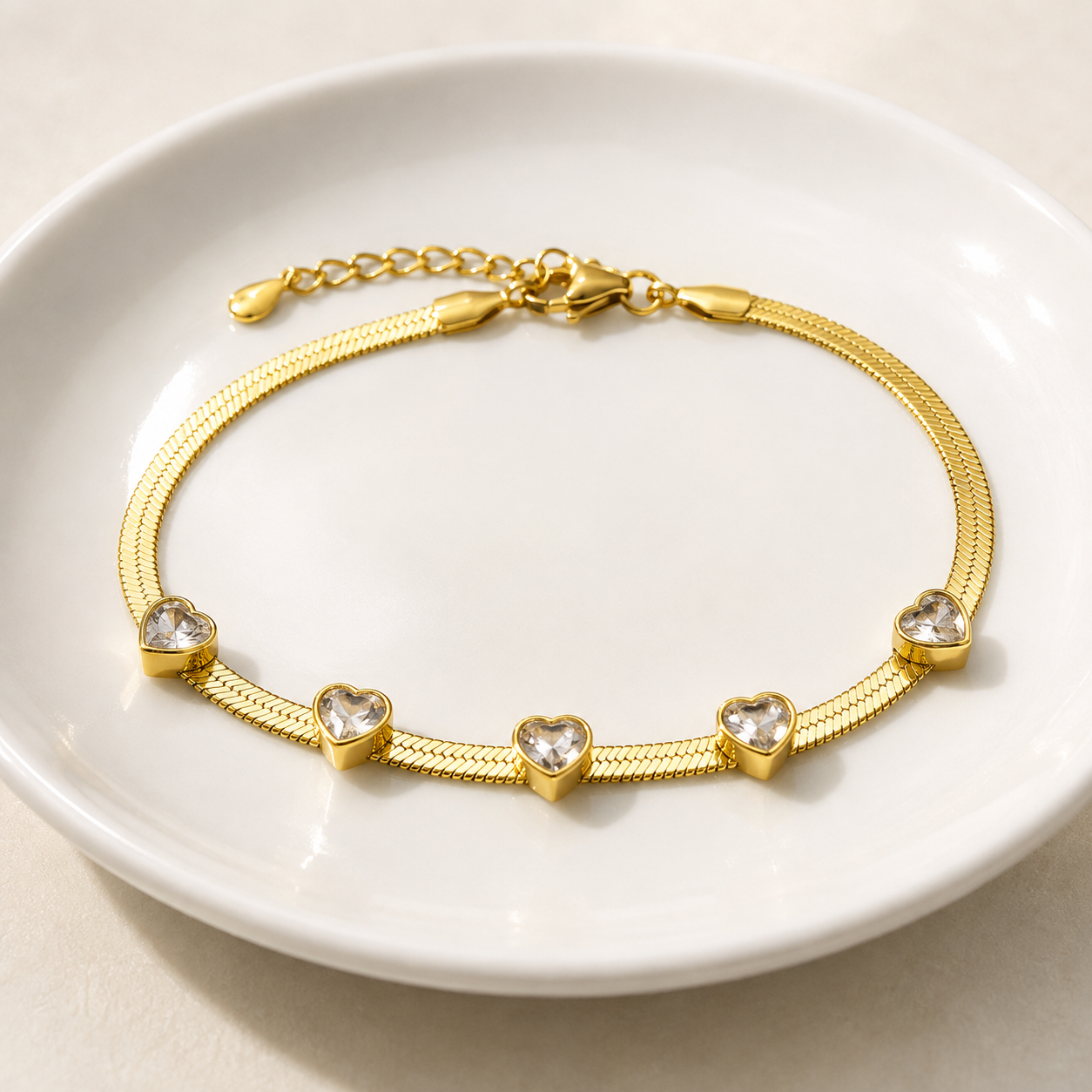 Snake chain heart anklet