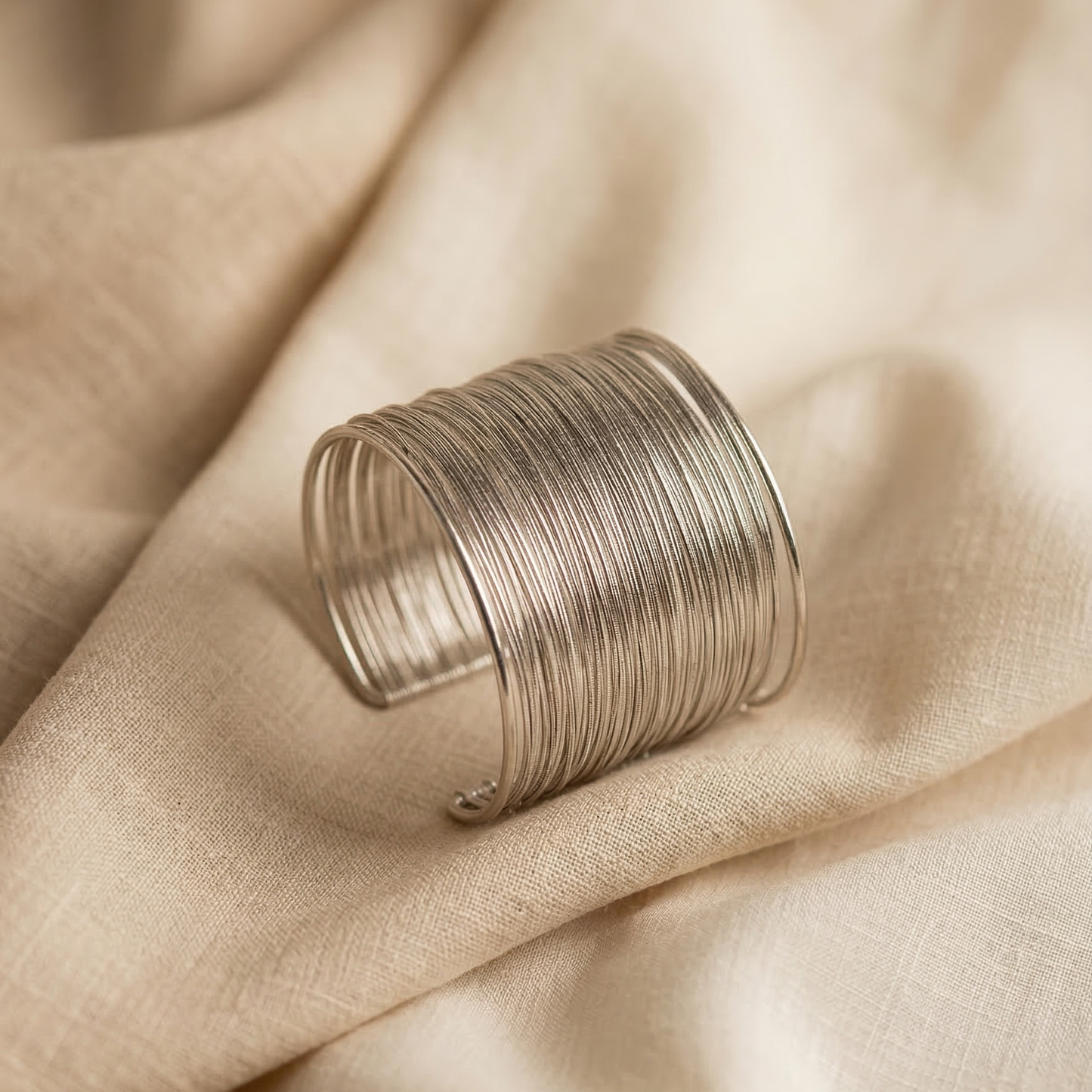 The Serene Multi-Layer Wire Cuff – Silver/ Gold Toned Statement Handcuff