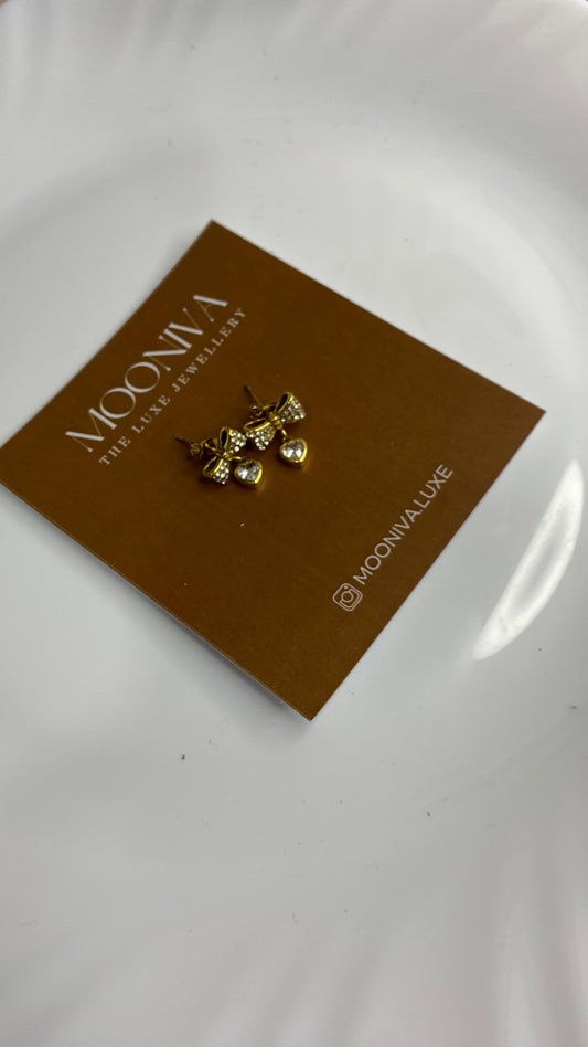 Bow Heart Earrings