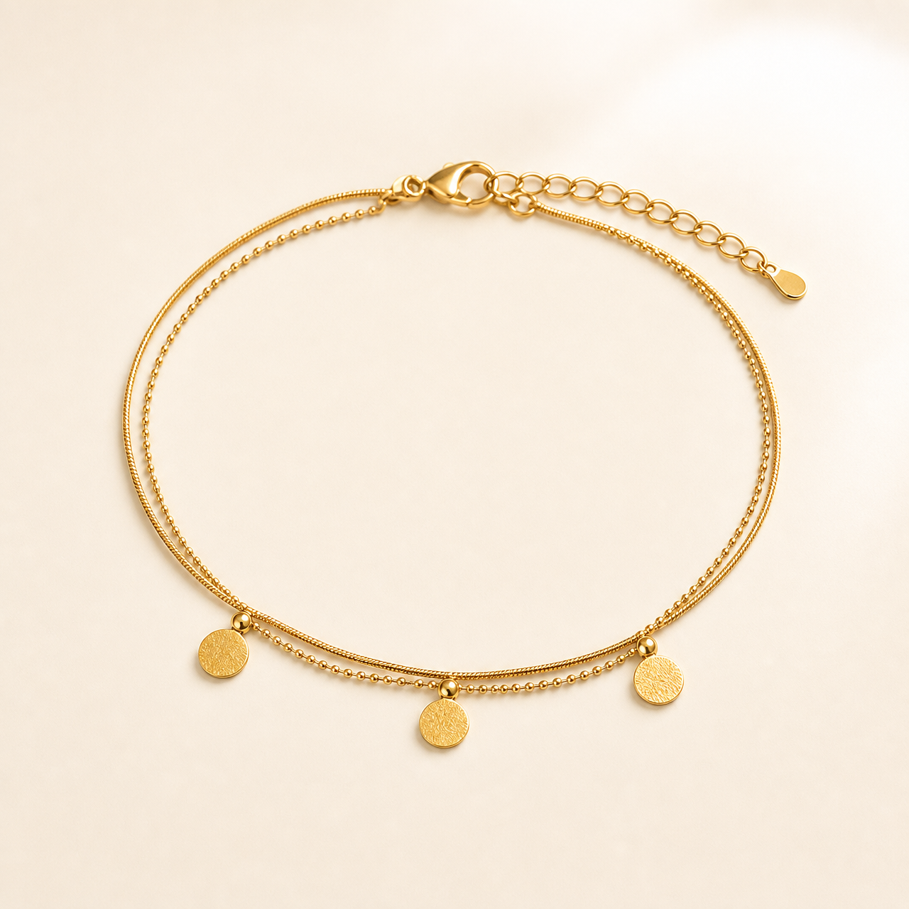 Double layer chain anklet