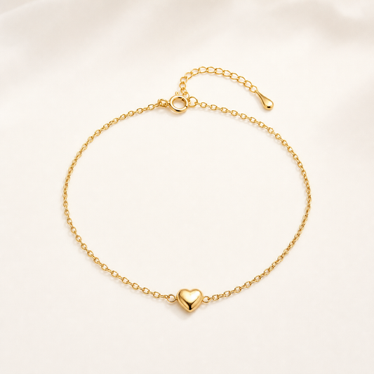 Minimalist Heart Anklet