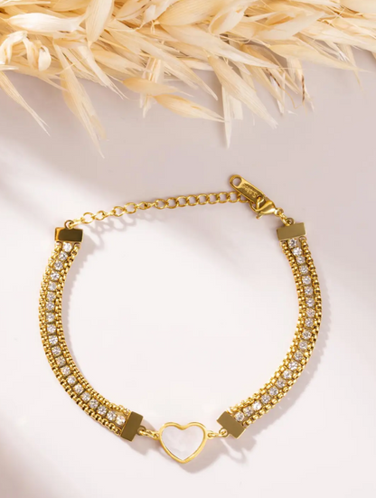 Tevia Heart Layered Bracelet