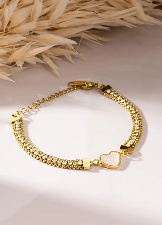 Tevia Heart Layered Bracelet