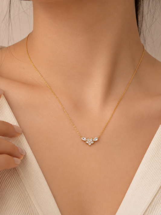 Blossom Grace Necklace – Gold Plated Floral Pendant Necklace