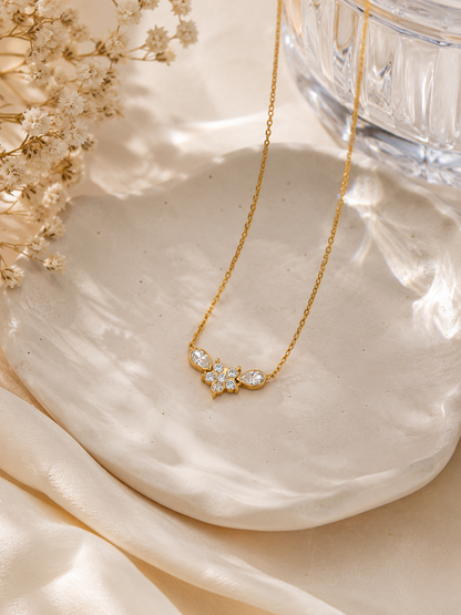 Blossom Grace Necklace – Gold Plated Floral Pendant Necklace