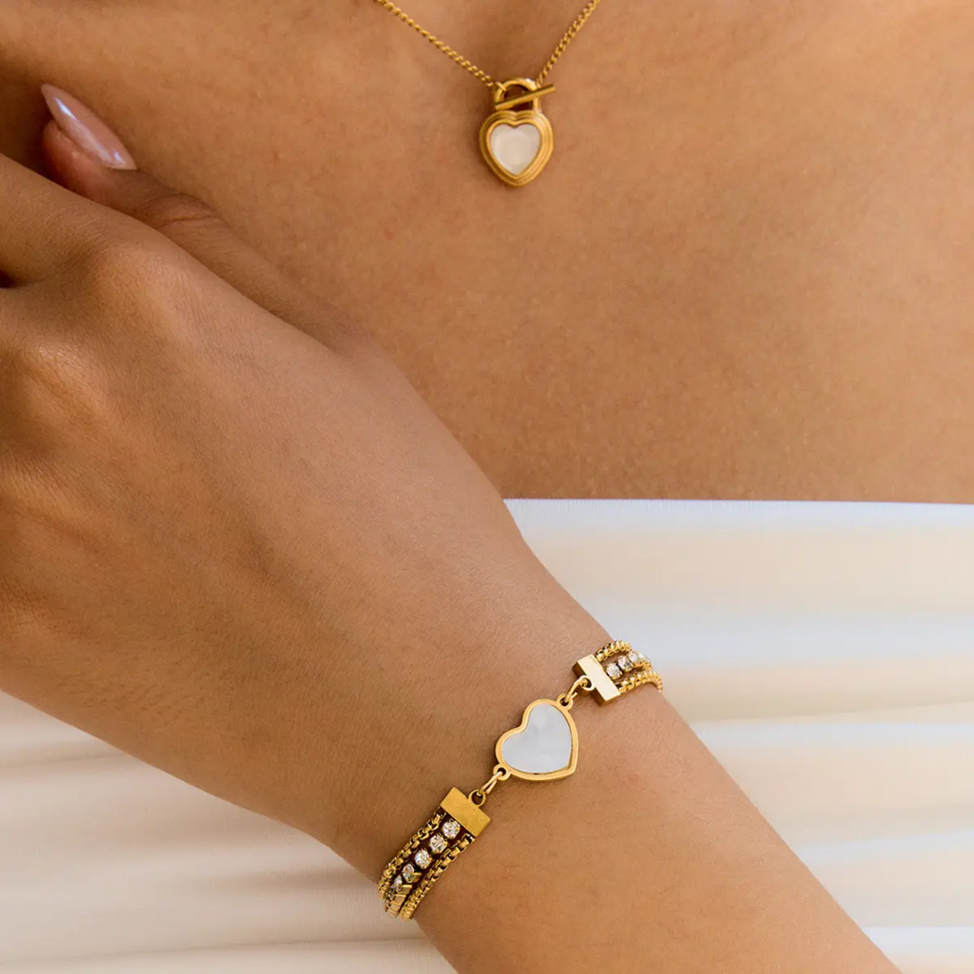 Tevia Heart Layered Bracelet